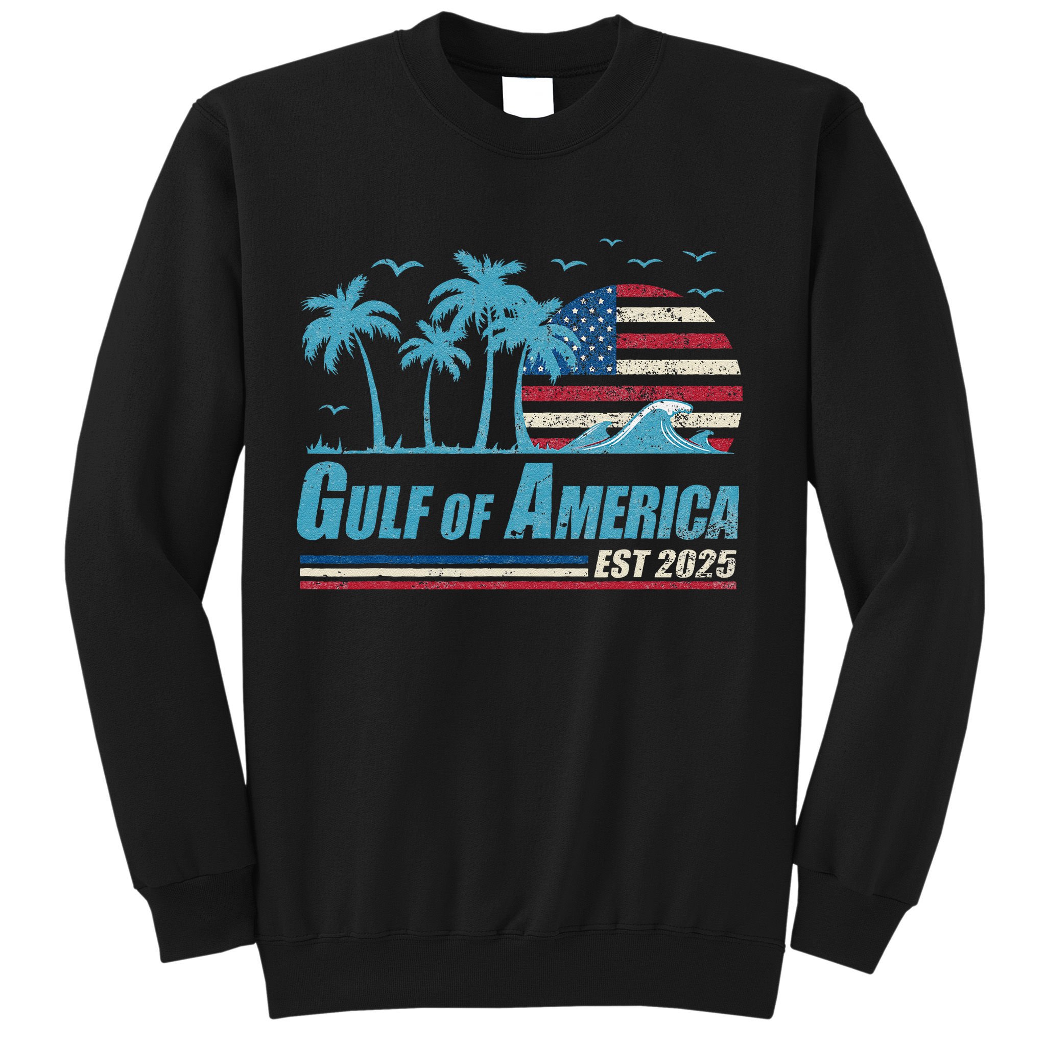 Gulf Of Usa America Est 2025 Retro Vintage Beach Sweatshirt