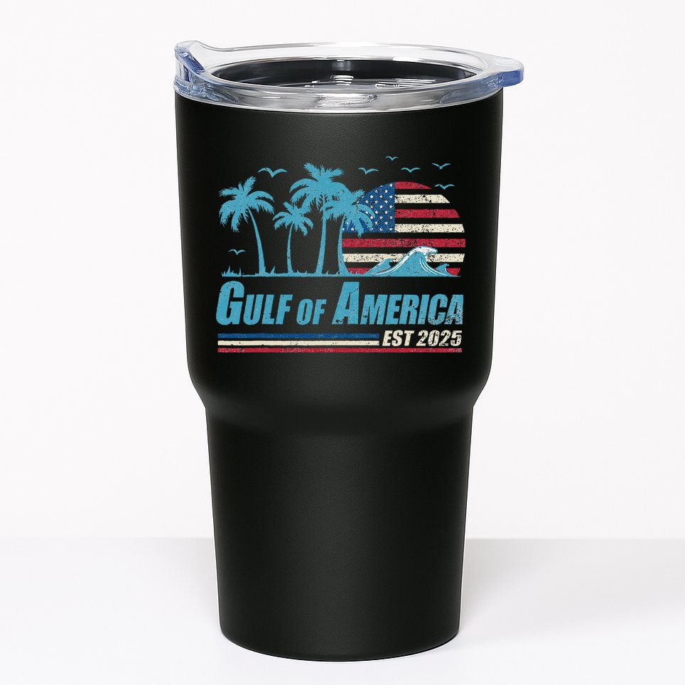 Gulf Of Usa America Est 2025 Retro Vintage Beach Tumbler