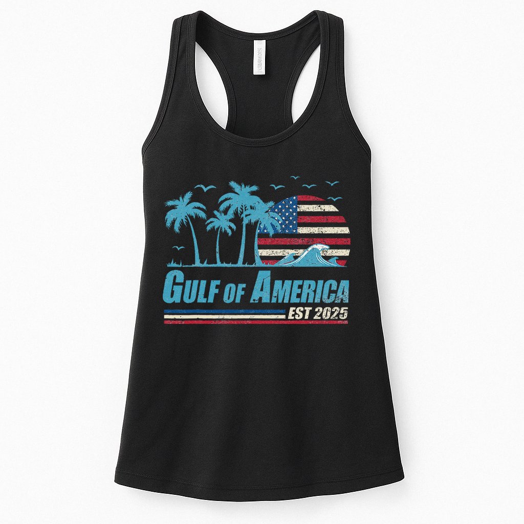 Gulf Of Usa America Est 2025 Retro Vintage Beach Womens Tank Top