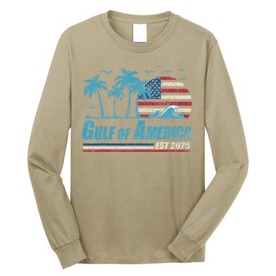 Gulf Of Usa America Est 2025 Retro Vintage Beach Long Sleeve Shirt