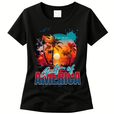 Gulf of US America Est 2025 Retro Vintage Womens T-Shirt