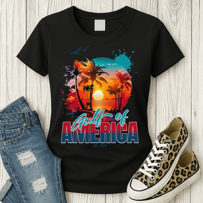 Gulf of US America Est 2025 Retro Vintage Womens T-Shirt