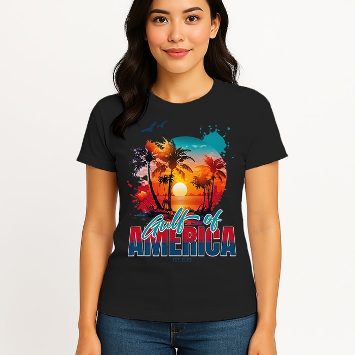 Gulf of US America Est 2025 Retro Vintage Womens T-Shirt