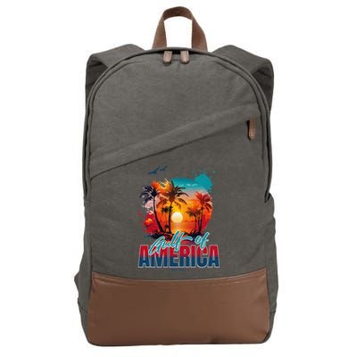 Gulf of US America Est 2025 Retro Vintage Cotton Canvas Backpack