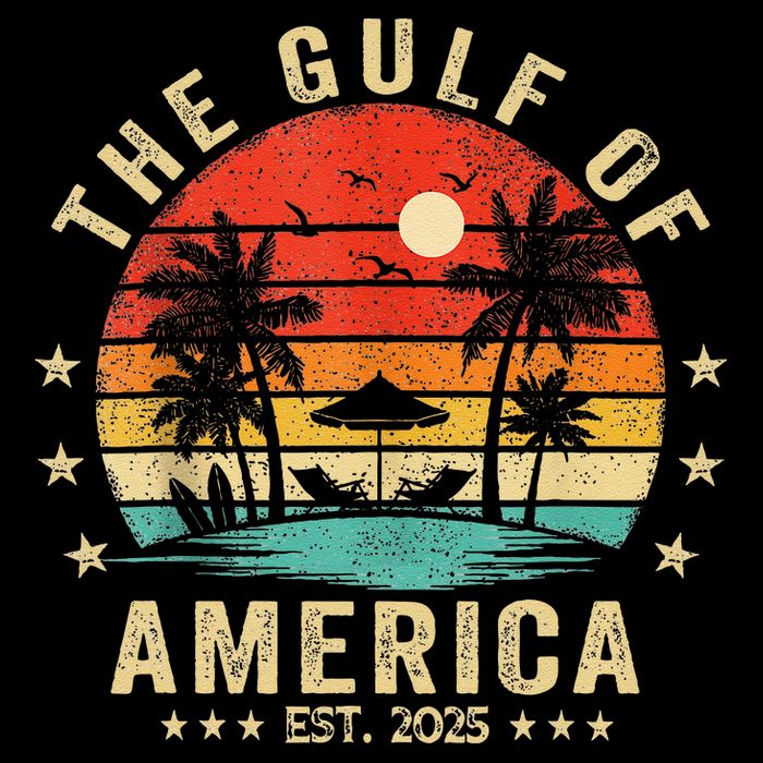 Gulf Of Us America Est 2025 Retro Vintage Beach Bucket Hat