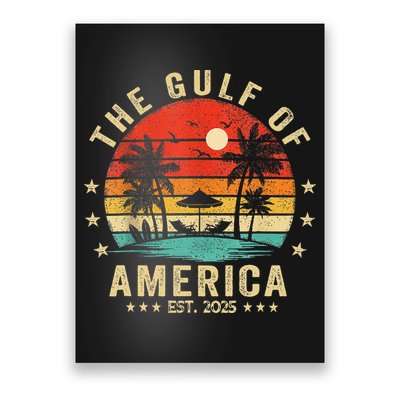 Gulf Of Us America Est 2025 Retro Vintage Beach Poster