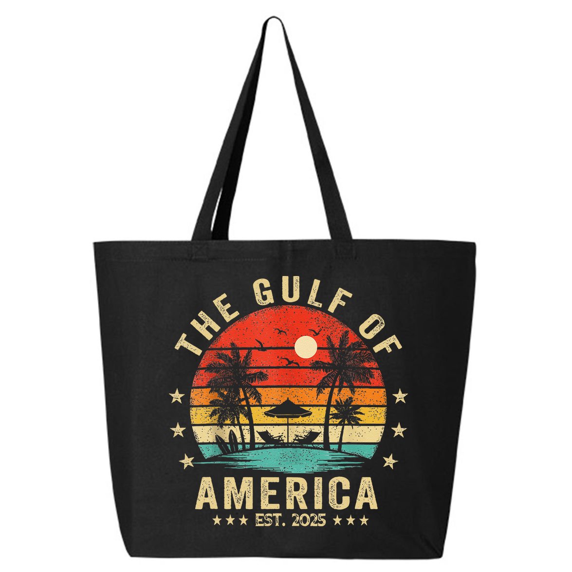 Gulf Of Us America Est 2025 Retro Vintage Beach 25L Jumbo Tote