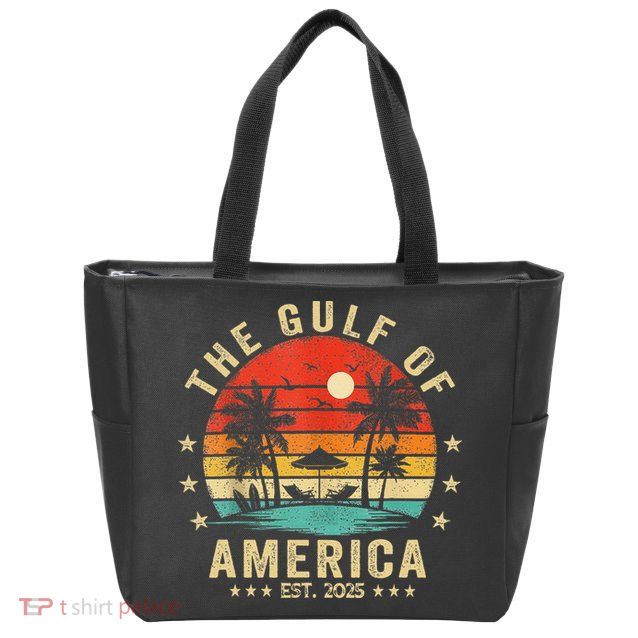 Gulf Of Us America Est 2025 Retro Vintage Beach Zip Tote Bag