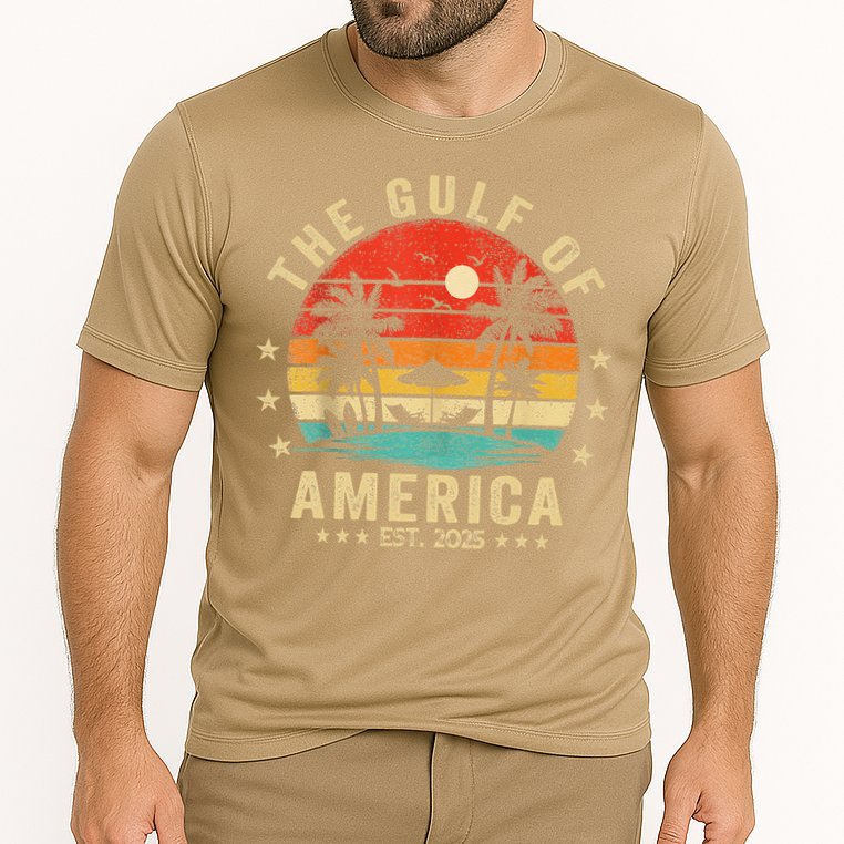 Gulf Of Us America Est 2025 Retro Vintage Beach Cooling Performance Crew T-Shirt
