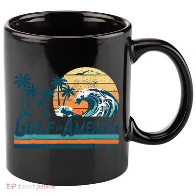 Gulf Of US America Est 2025 Retro Vintage Beach 11oz C Handle Ceramic Mug