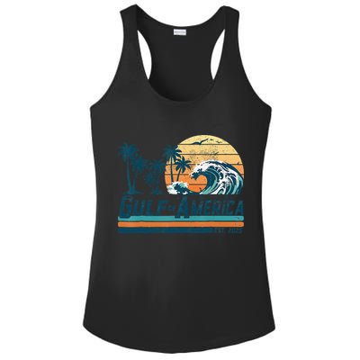 Gulf Of US America Est 2025 Retro Vintage Beach Ladies PosiCharge Competitor Racerback Tank