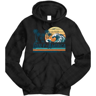 Gulf Of US America Est 2025 Retro Vintage Beach Tie Dye Hoodie