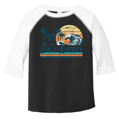Gulf Of US America Est 2025 Retro Vintage Beach Toddler Fine Jersey T-Shirt