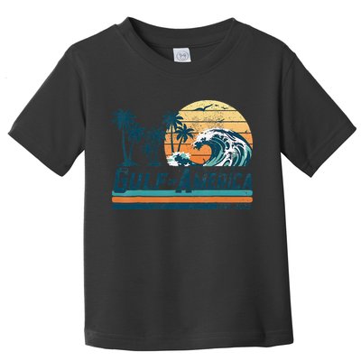Gulf Of US America Est 2025 Retro Vintage Beach Toddler T-Shirt