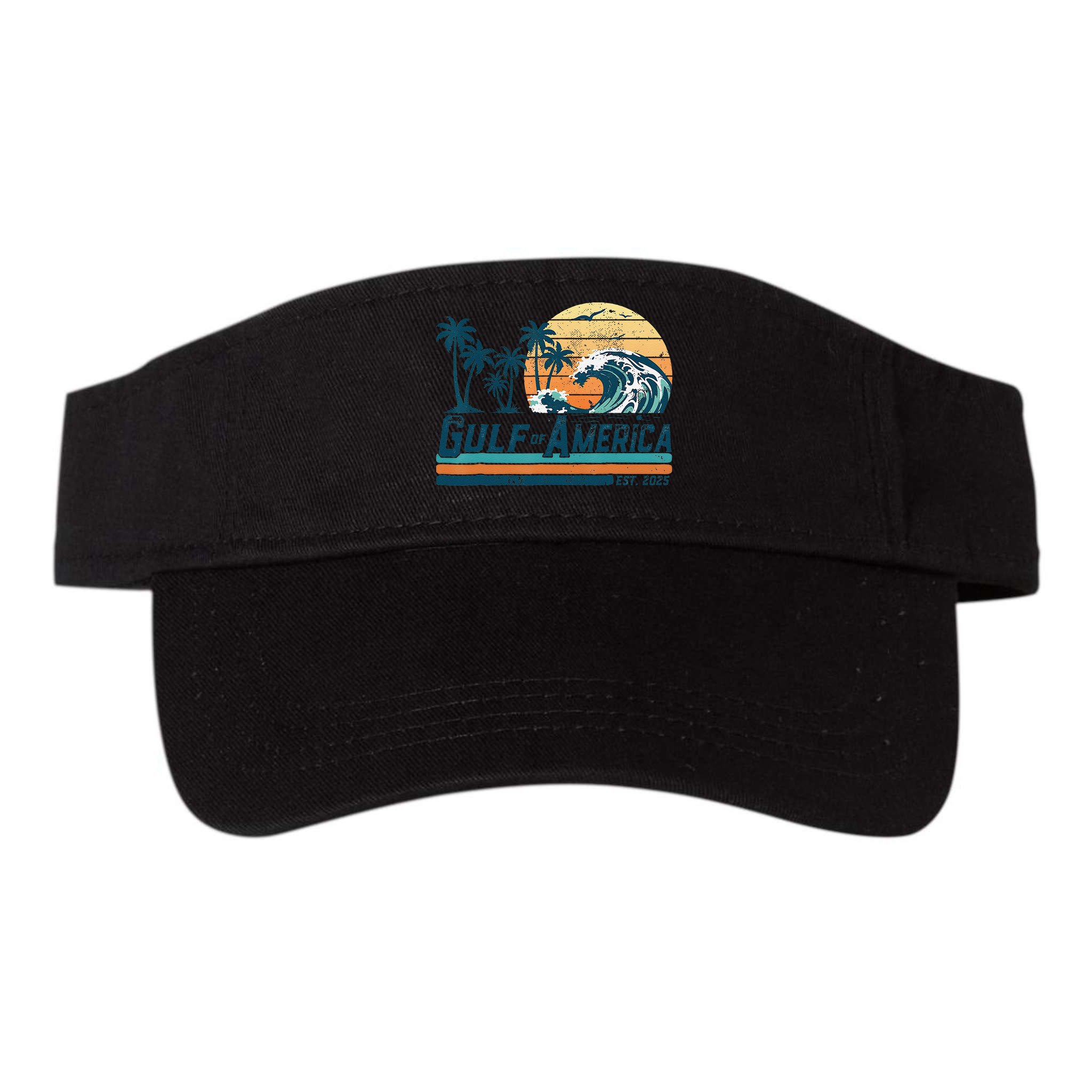 Gulf Of US America Est 2025 Retro Vintage Beach Visor