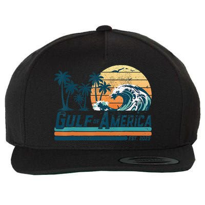 Gulf Of US America Est 2025 Retro Vintage Beach Wool Snapback Cap