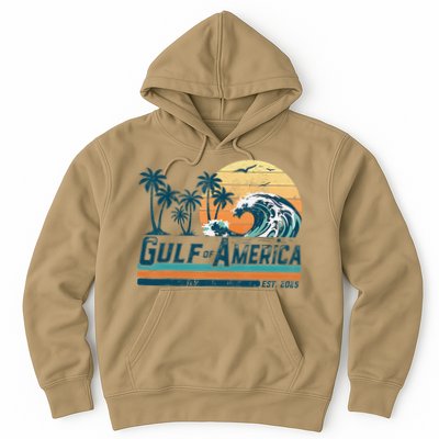 Gulf Of US America Est 2025 Retro Vintage Beach Hoodie