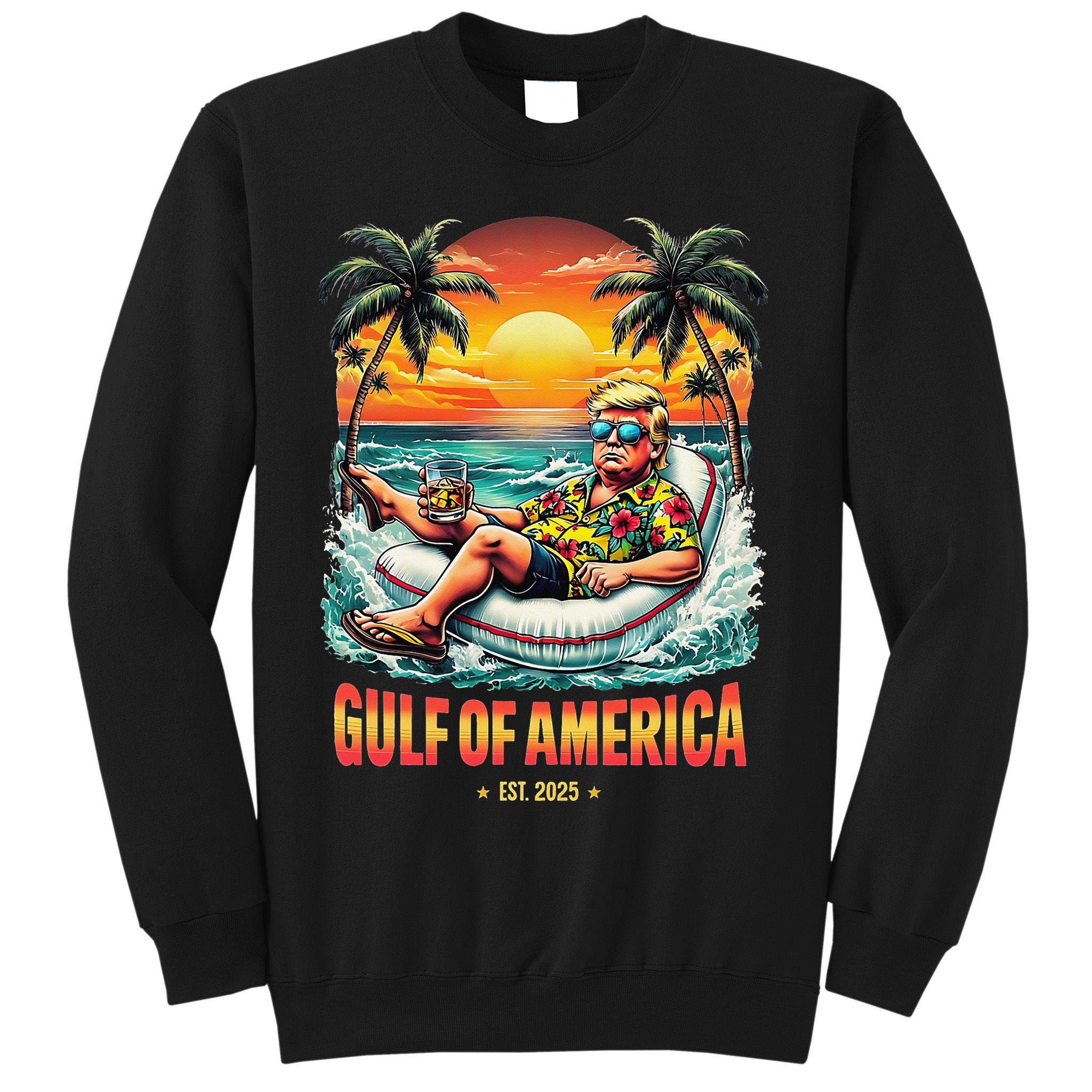Gulf Of US America Est 2025 Retro Vintage Beach Sweatshirt