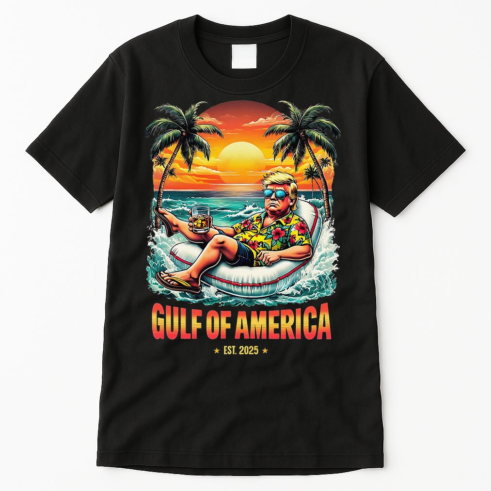 Gulf Of US America Est 2025 Retro Vintage Beach Tall T-Shirt