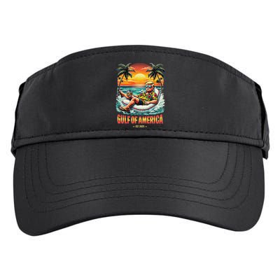 Gulf Of US America Est 2025 Retro Vintage Beach Adult Drive Performance Visor