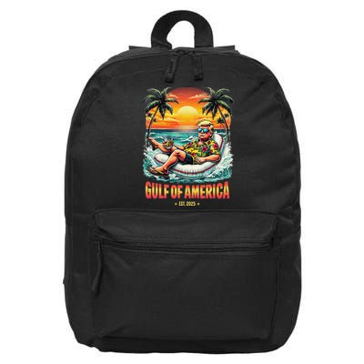 Gulf Of US America Est 2025 Retro Vintage Beach 16 in Basic Backpack