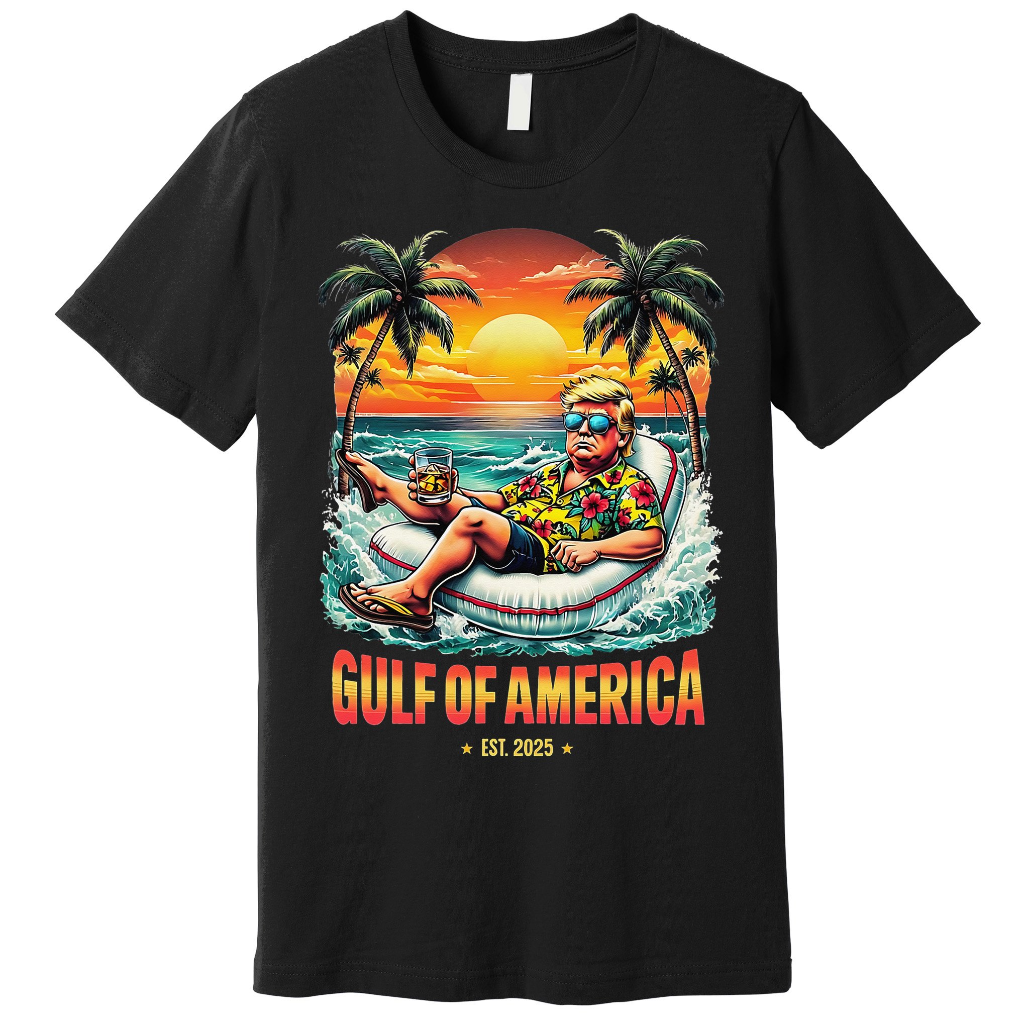 Gulf Of US America Est 2025 Retro Vintage Beach Premium T-Shirt