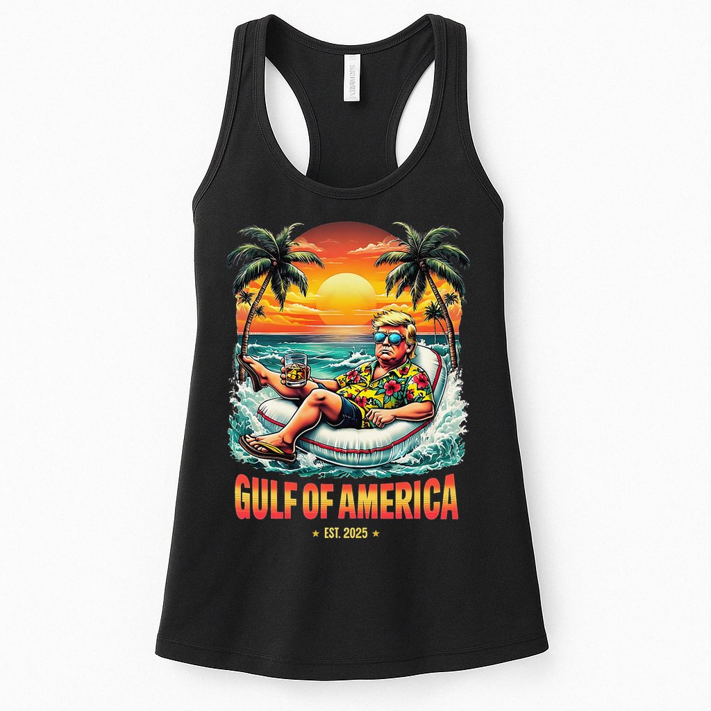 Gulf Of US America Est 2025 Retro Vintage Beach Womens Tank Top