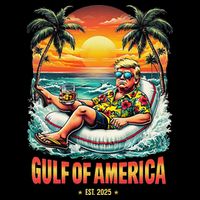 Gulf Of US America Est 2025 Retro Vintage Beach Womens T-Shirt