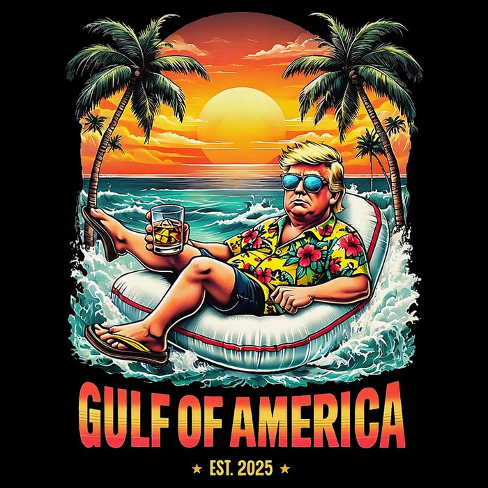 Gulf Of US America Est 2025 Retro Vintage Beach Womens T-Shirt