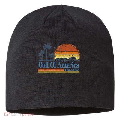 Gulf Of US America Est 2025 Retro Vintage Beach Style Sustainable Beanie