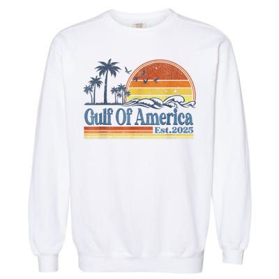 Gulf Of US America Est 2025 Retro Vintage Beach Style Garment-Dyed Sweatshirt