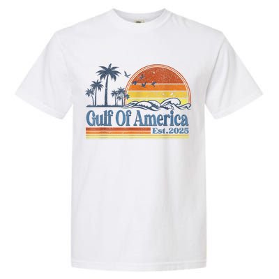 Gulf Of US America Est 2025 Retro Vintage Beach Style Garment-Dyed Heavyweight T-Shirt