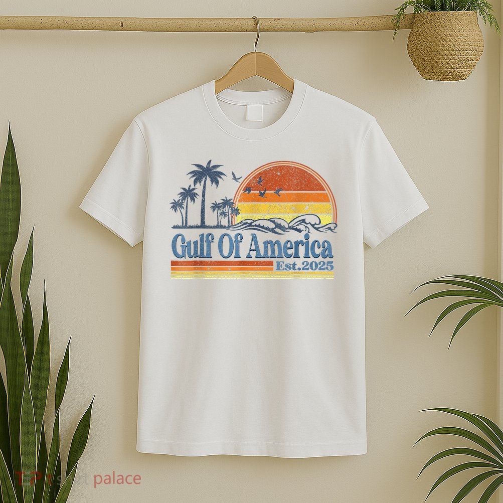 Gulf Of US America Est 2025 Retro Vintage Beach Style T-Shirt