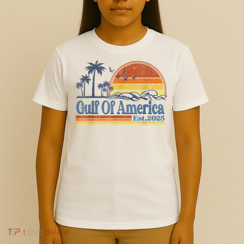 Gulf Of US America Est 2025 Retro Vintage Beach Style T-Shirt