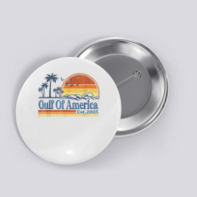 Gulf Of US America Est 2025 Retro Vintage Beach Style Button