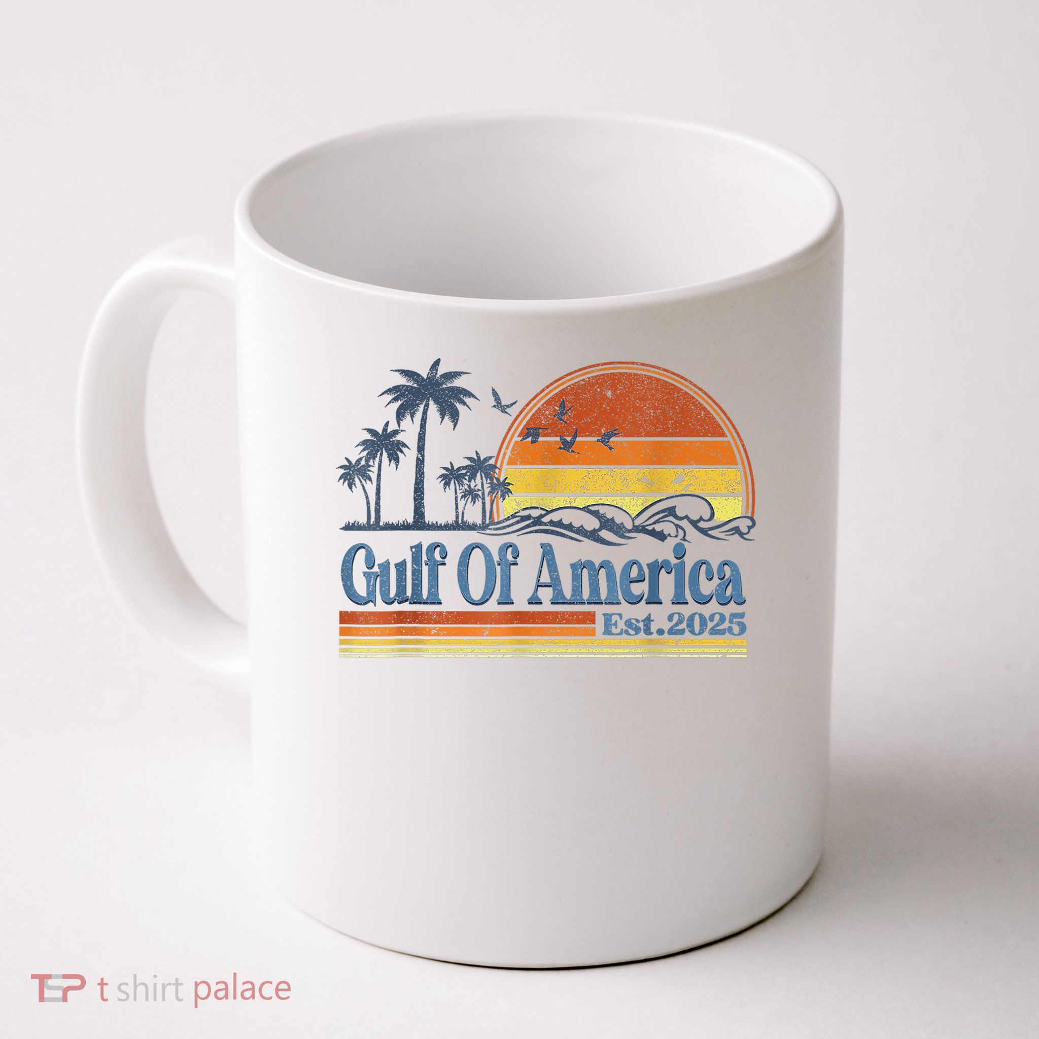 Gulf Of US America Est 2025 Retro Vintage Beach Style Mug