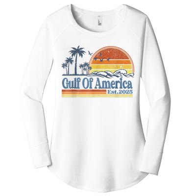 Gulf Of US America Est 2025 Retro Vintage Beach Style Women's Perfect Tri Tunic Long Sleeve Shirt