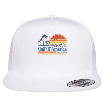 Gulf Of US America Est 2025 Retro Vintage Beach Style Flatbill Hat