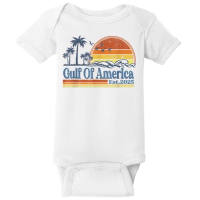 Gulf Of US America Est 2025 Retro Vintage Beach Style Baby Bodysuit