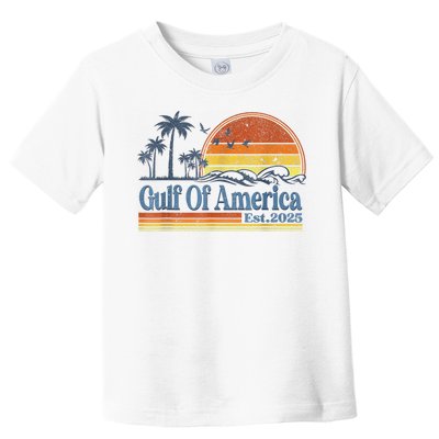 Gulf Of US America Est 2025 Retro Vintage Beach Style Toddler T-Shirt