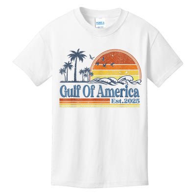 Gulf Of US America Est 2025 Retro Vintage Beach Style Kids T-Shirt