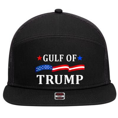 Gulf Of Usa America Funny Trump 47th President Usa Flag 7 Panel Mesh Trucker Snapback Hat