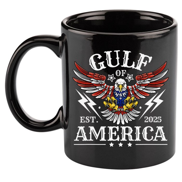 Gulf Of USA America Est 2025 American Flag Eagle 4th Of 11oz C Handle Ceramic Mug