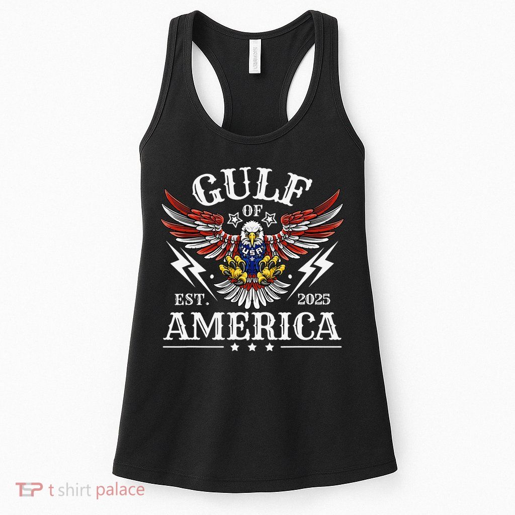 Gulf Of USA America Est 2025 American Flag Eagle 4th Of Womens Tank Top