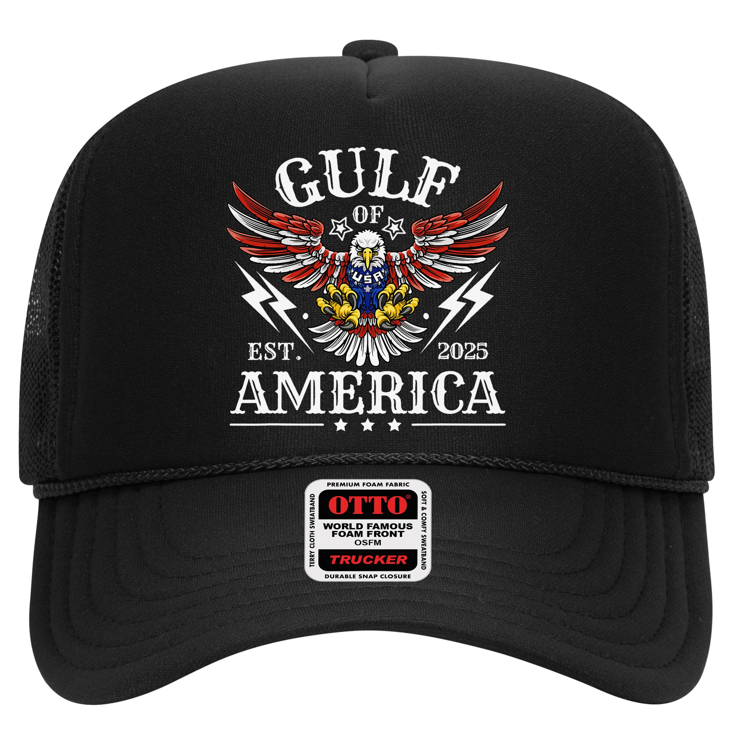 Gulf Of USA America Est 2025 American Flag Eagle 4th Of Hat