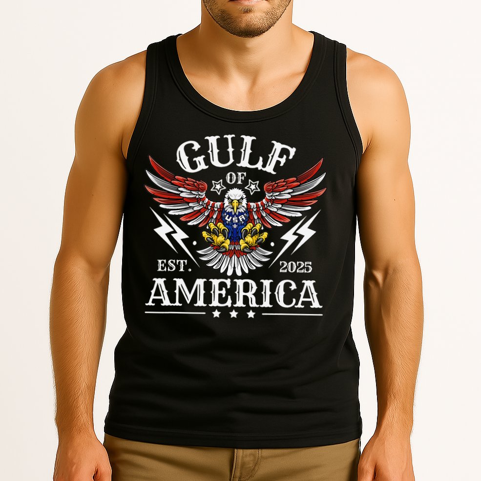 Gulf Of USA America Est 2025 American Flag Eagle 4th Of Tank Top