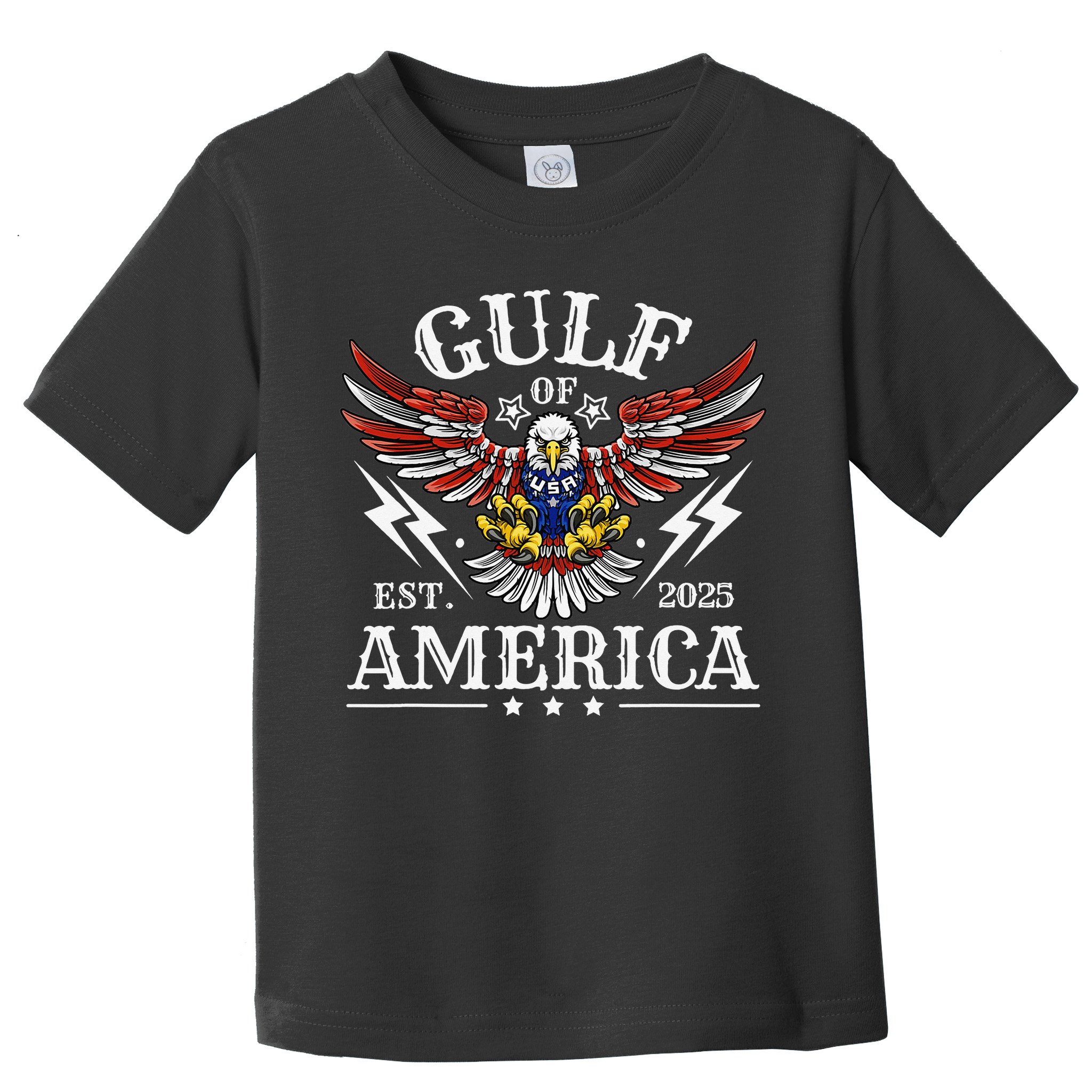 Gulf Of USA America Est 2025 American Flag Eagle 4th Of Toddler T-Shirt