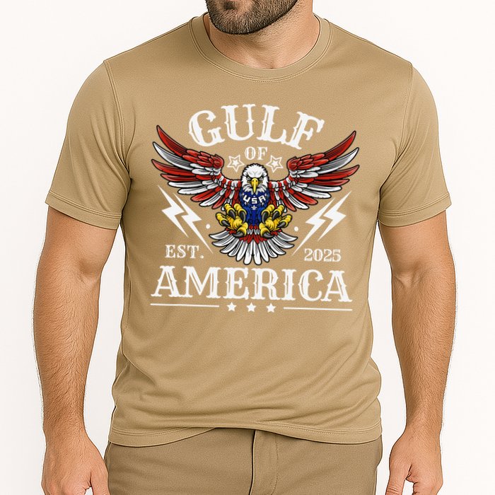 Gulf Of USA America Est 2025 American Flag Eagle 4th Of Cooling Performance Crew T-Shirt