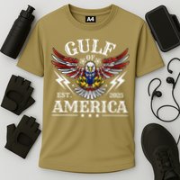 Gulf Of USA America Est 2025 American Flag Eagle 4th Of Cooling Performance Crew T-Shirt
