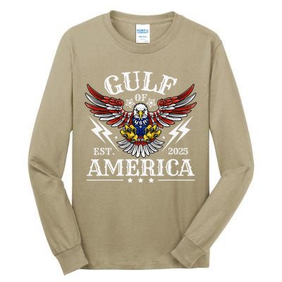 Gulf Of USA America Est 2025 American Flag Eagle 4th Of Tall Long Sleeve T-Shirt